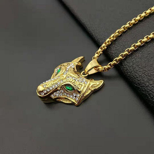 Noorzai Scandinavia - hängsmycke varg 18 K guld quartz orient