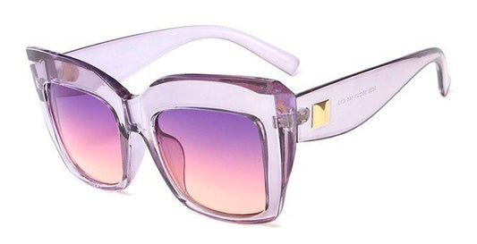 Oversized cateye solglasögon UV400 Kylie lila rosa