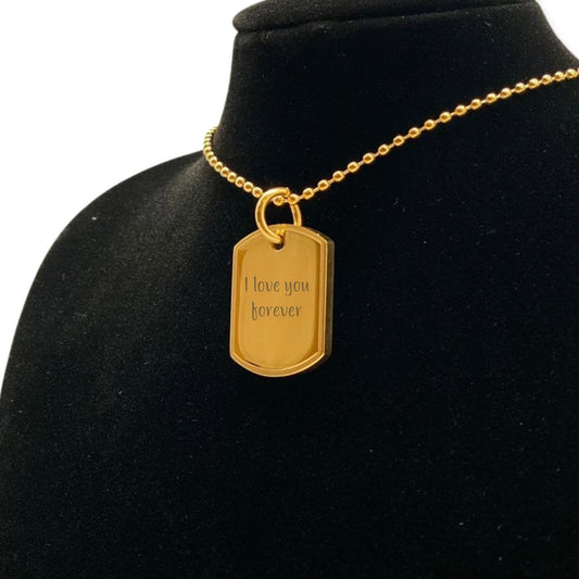 Personlig present gåva halsband välj text och namn själv