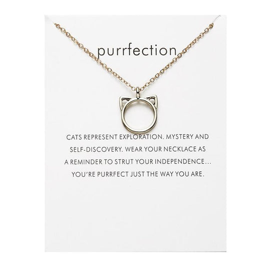 Purrfection katt halsband med öron cirkel text