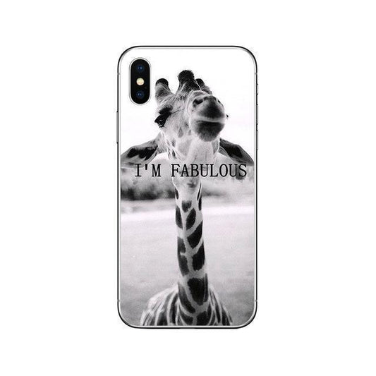 Rolig giraff med text I am fabulous iPhone 13 Pro Max Mini skal