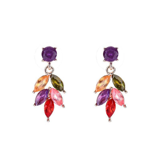 Rose gold plated earrings with colored stones Monalisa collection