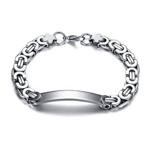 Stainless Steel Stylish Men's Bracelet Chain - Curved, Stylish, Simple