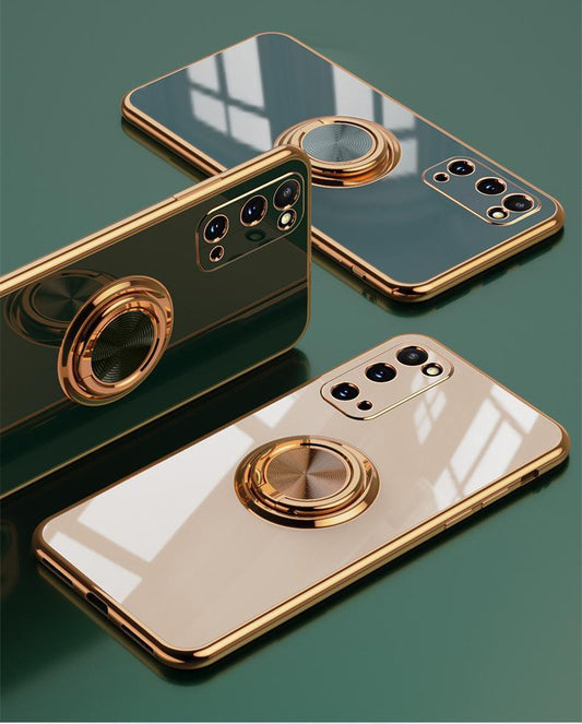 ‘Samsung Galaxy S20 Plus‘ Lyxigt Stilrent skal med ring ställ-funktion Guld