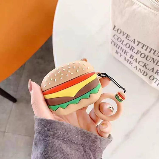 Skal till Airpods Pro hamburgare med ring rolig mat silikon