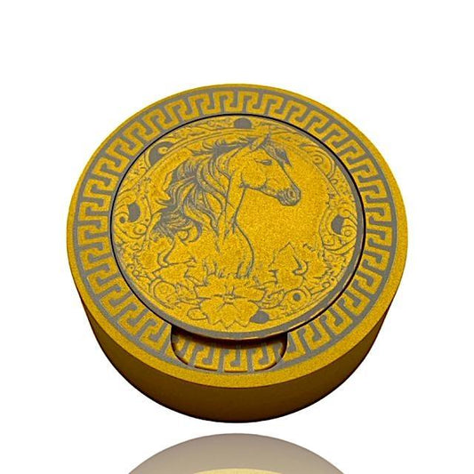 Snusdosa i guld aluminium för alla snus häst blommor