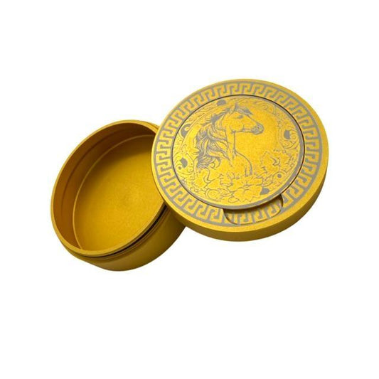 Snusdosa i guld aluminium för alla snus häst blommor