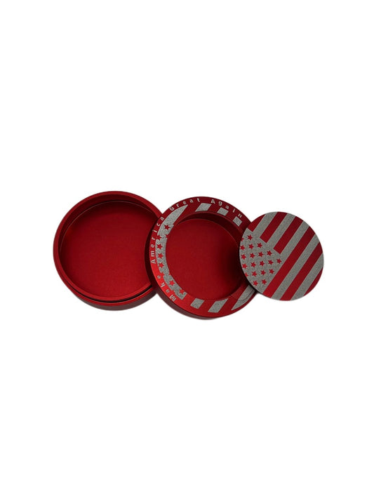 Snusdosa i röd aluminium för alla snus Make America great again