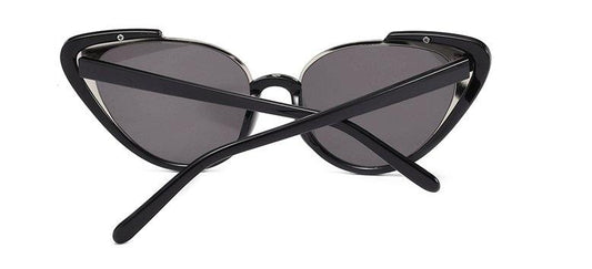Snygga Svarta 2025 Metall Cat-Eye Solglasögon för kvinnor