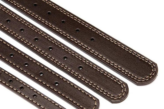 Snyggt halsband i brunt läder med gulddetaljer S-XL storlek