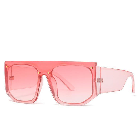 Sunglasses unisex wide frames elastic material In pink color