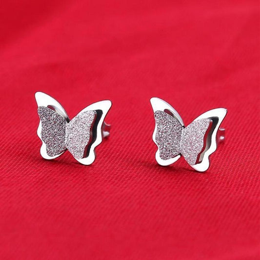 Söta små örhängen m. fjäril-motiv förgylld 925 silver minimalist