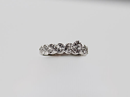 Sterling silver snurrad ring zircon strass stenar förlovning vigsel