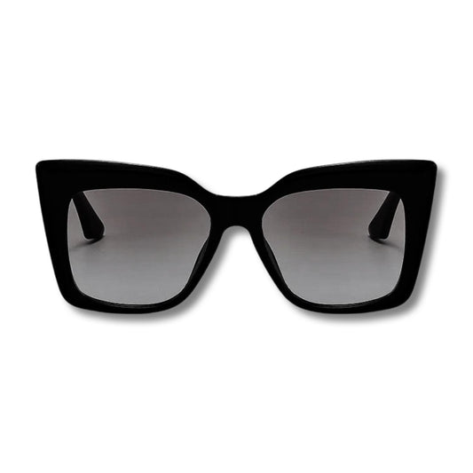 Stora svarta cat-eye solglasögon vintage retro oversize 2023