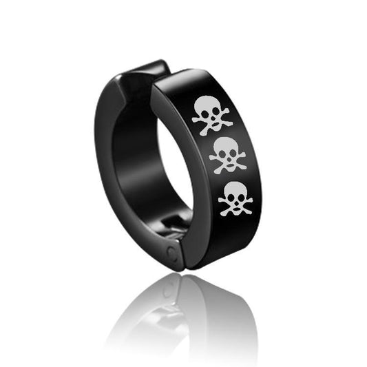 Svart cuff punk piercing vit mönster stjärna dödskalle skorpion