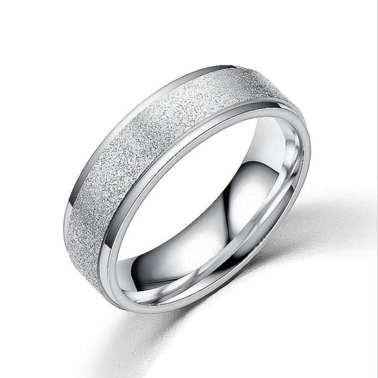 Titanium frostat stål ring med glitter glamor och hållbarhet