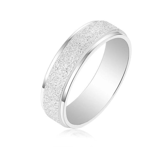 Titanium frostat stål ring med glitter glamor och hållbarhet