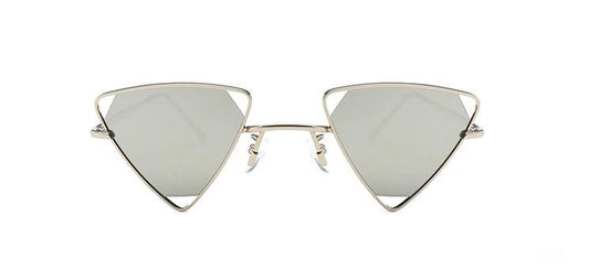 Triangulära hipster solglasögon i silver spegel