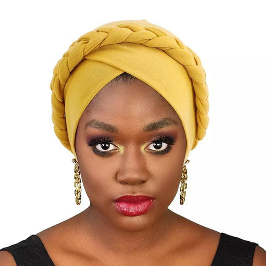 Turban bandana bohemisk stil med fläta hijab huvudsjal muslim