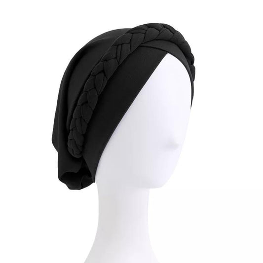 Turban bandana bohemisk stil med fläta hijab huvudsjal muslim