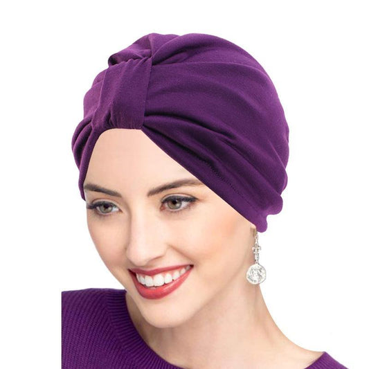 Turban med 2 lager hijabi satin bomull flera färger