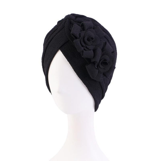 Turban med vackra blommor rosor i flera färger hijab