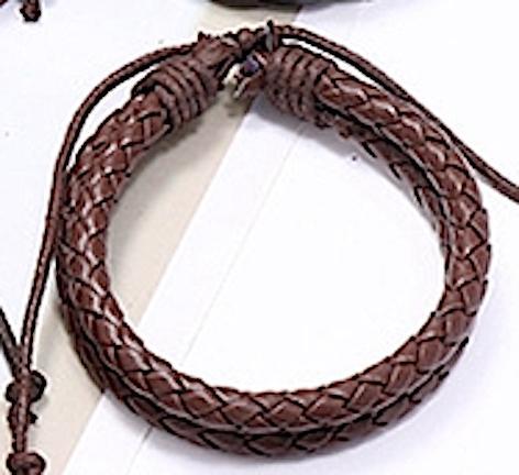 Två i ett bruna flätade armband i äkta läder handgjorda