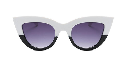 Unika svartvita cat-eye solglasögon uv400