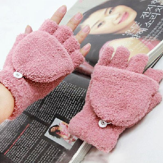 Unika tum och torgvantar i ett i mjukt material fleece 2 i 1