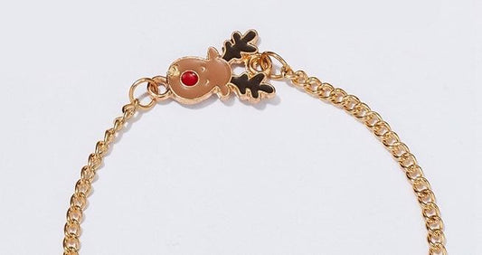 Beautiful funny bracelet Pure Christmas Rudolph with the red cloud