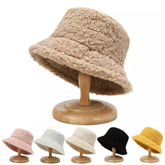 Varm fiskehatt ull plysch mössa hatt unisex teddymaterial