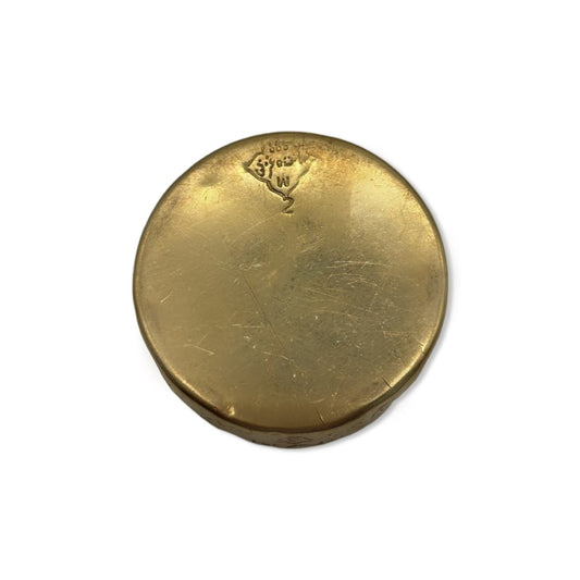 Vintage snusdosa i koppar med spegel och hjärta-detalj