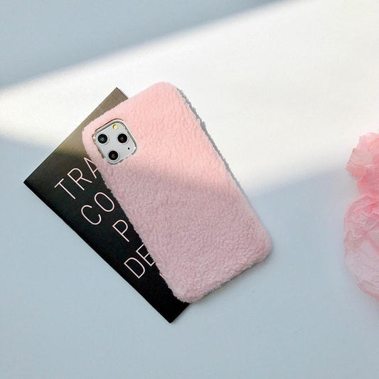 iPhone11 skal teddy material fluffigt mjukt stickat
