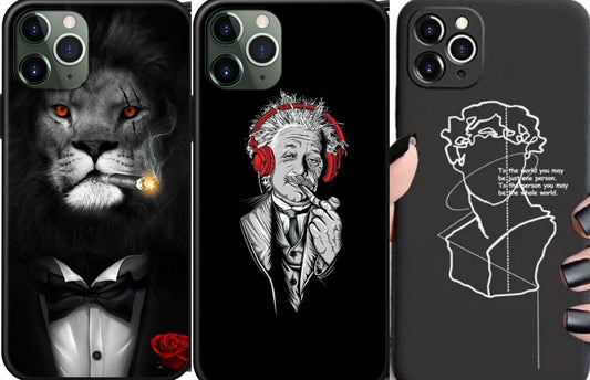 iPhone 12 &amp; 12 Pro 3-PACK case lion Einstein Statue