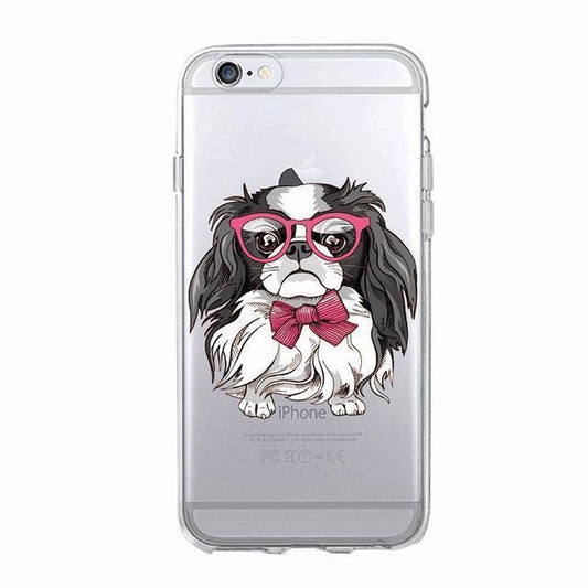 iPhone 12, 12 Pro & Max transparent skal hund cocker spaniel glasögon