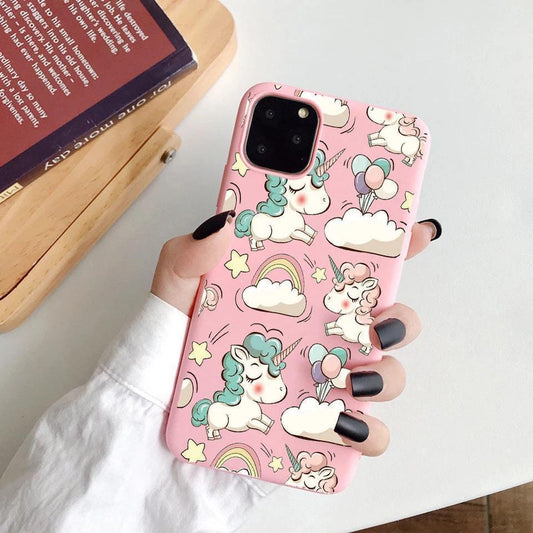 iPhone 12 &amp; 12 Pro case unicorn pink balloon rainbow