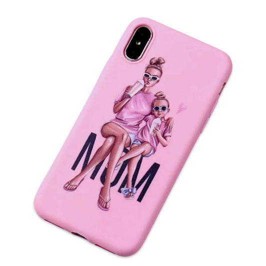 iPhone 12 & 12 Pro skal mamma dotter rosa söt gulligt