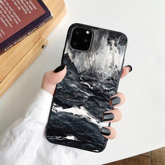 iPhone 12 &amp; 13 Pro Max Mini Shell Marble Stone Watercolor Water