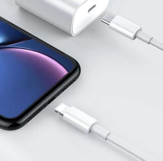 iPhone 13 12 lightning USB C kabel stödjer snabbladdning vit