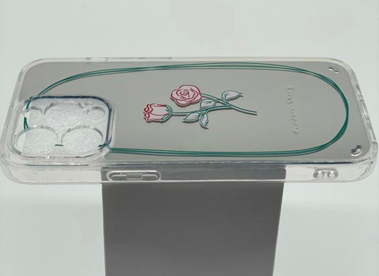 iPhone 13, Pro & Max aurora ros med spegelglas blomma