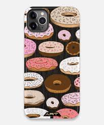 iPhone 13, Pro & Max transparent case med donuts m choklad rosa