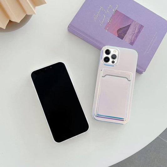 iPhone 13 Pro  holografiskt coolt skal med plånbok kort
