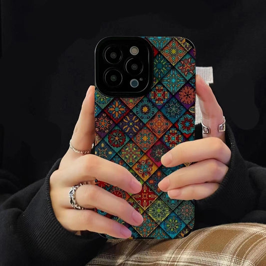 iPhone 15, 15 Pro & 15 Pro Max Skal orientaliskt blått mönster