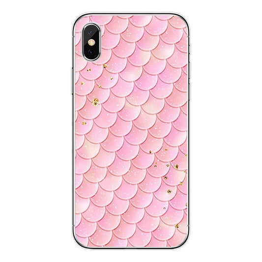 Mobile cover for iPhone11 mermaid pink with gold flakes