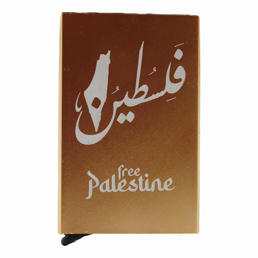 Free Palestine map gold credit card holder - durable card wallet with anti skim