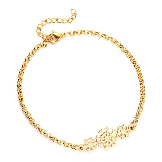 Gold Plated Snowflake Bracelet Perfect Gift Kids Women Men