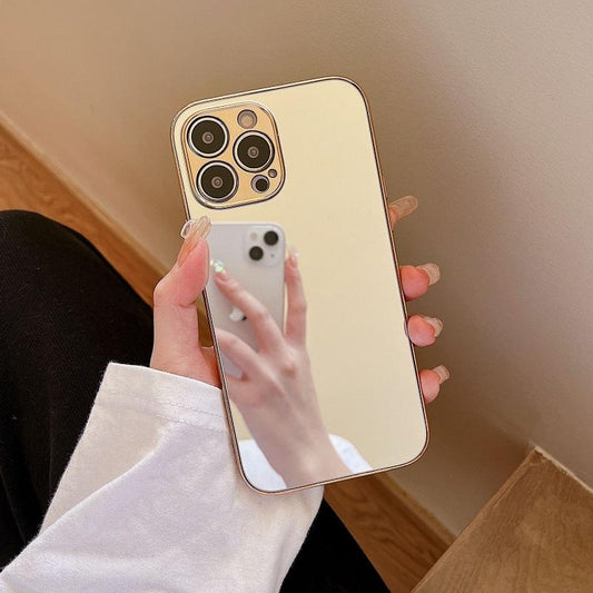 iPhone 13, Pro &amp; Max shell with mirror glass and luxurious gold details