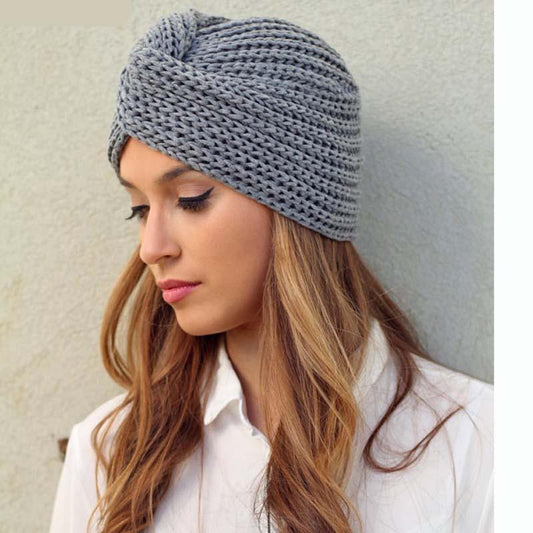 Knitted hat turban perfect for winter autumn trend 2022