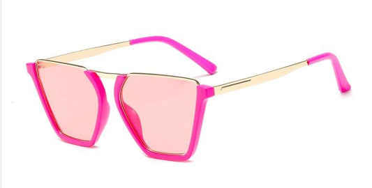 Vintage Half Frame Sunglasses full pink UV400 Gigi