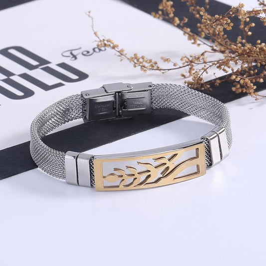 Handmade Steel bracelet for men cool tree